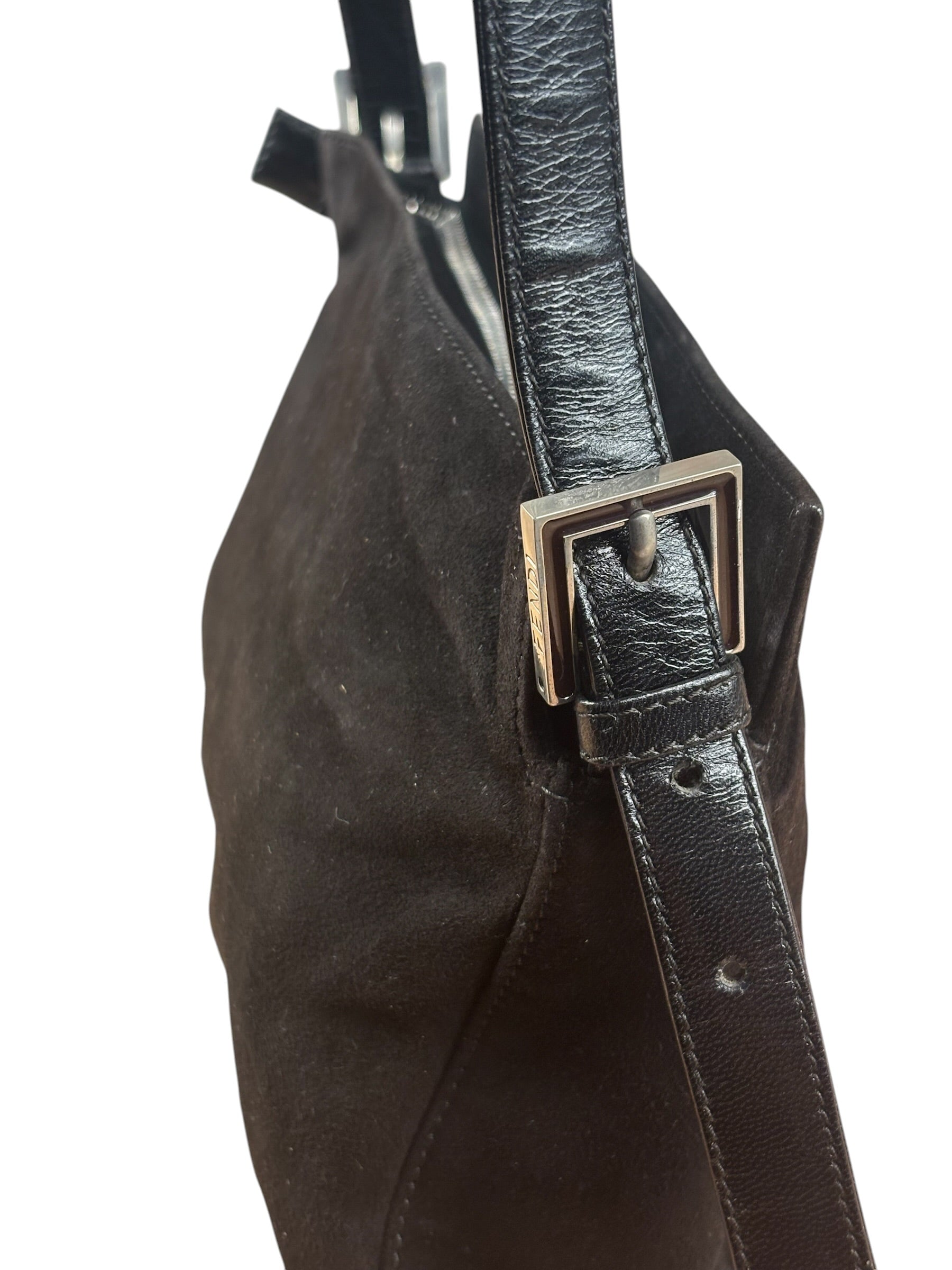 Fendi Vintage Black Mamma Baguette Shoulder Bag