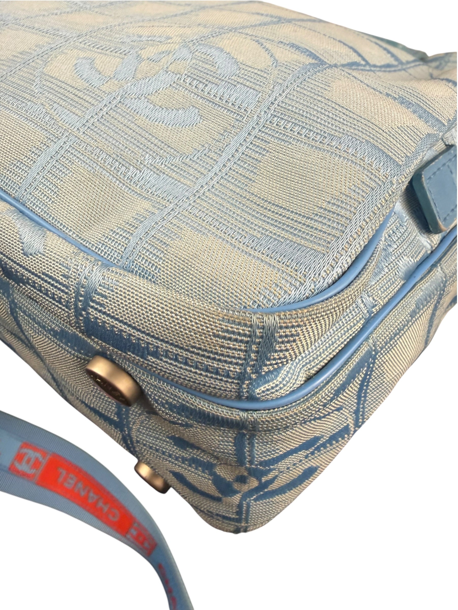Chanel Blue CC Travel Line Tote Two-Way Bag