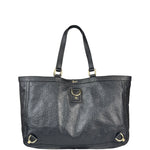 Gucci Black Leather GG Supreme D-Ring Abbey Tote