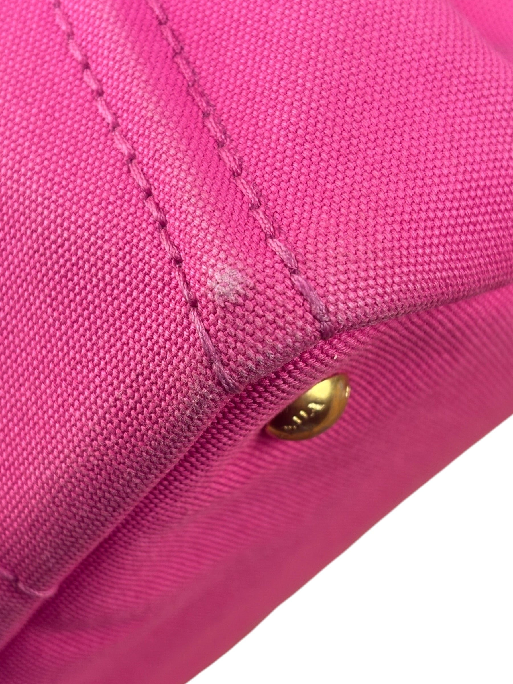 Prada Pink Canvas Canapa Hand Bag
