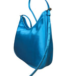 Balenciaga Blue Satin/Leather Trim Leopolda Small Hobo Bag