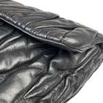 Miu Miu Black Leather Matelasse Shoulder Bag