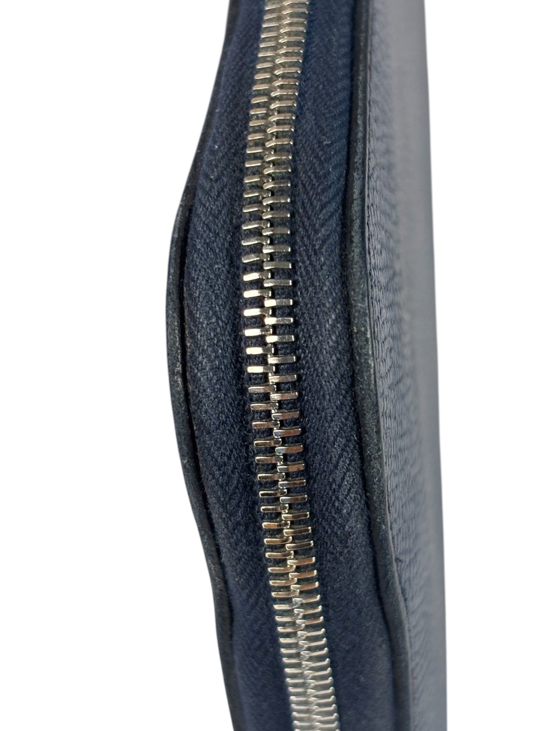 Hermes Navy/Burgundy Silk'In Classique Long Wallet