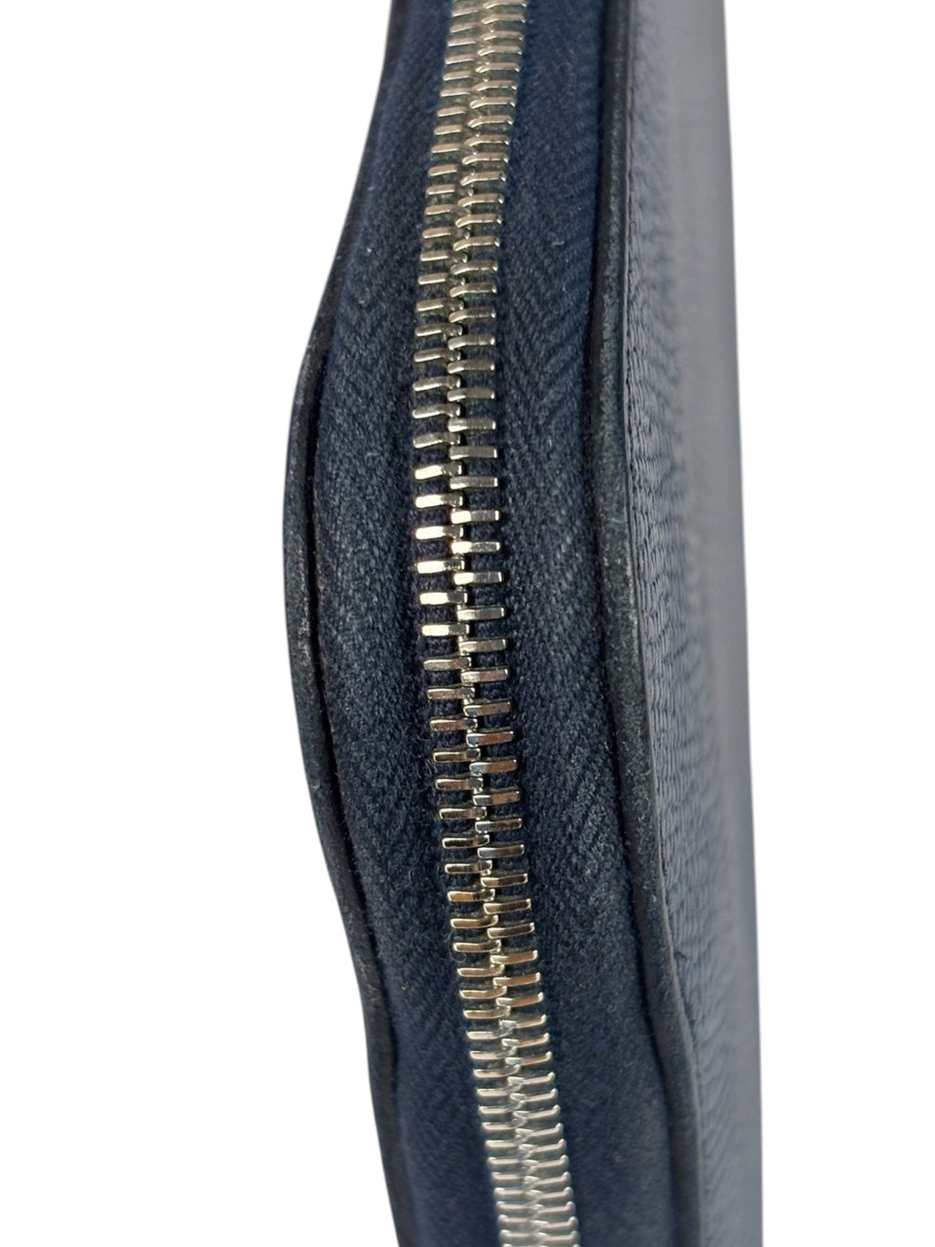 Hermes Navy/Burgundy Silk'In Classique Long Wallet