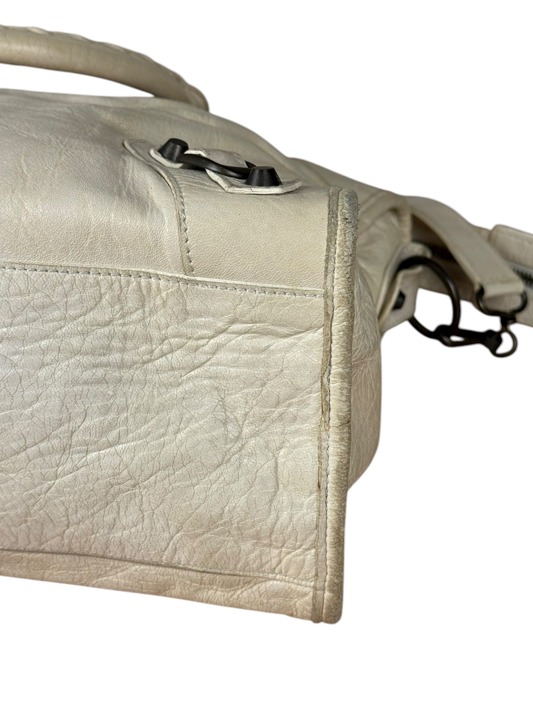 Balenciaga Ivory Leather Classic City Bag