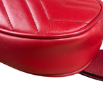 Gucci Red Leather Marmont Matelasse Waist Belt Bag