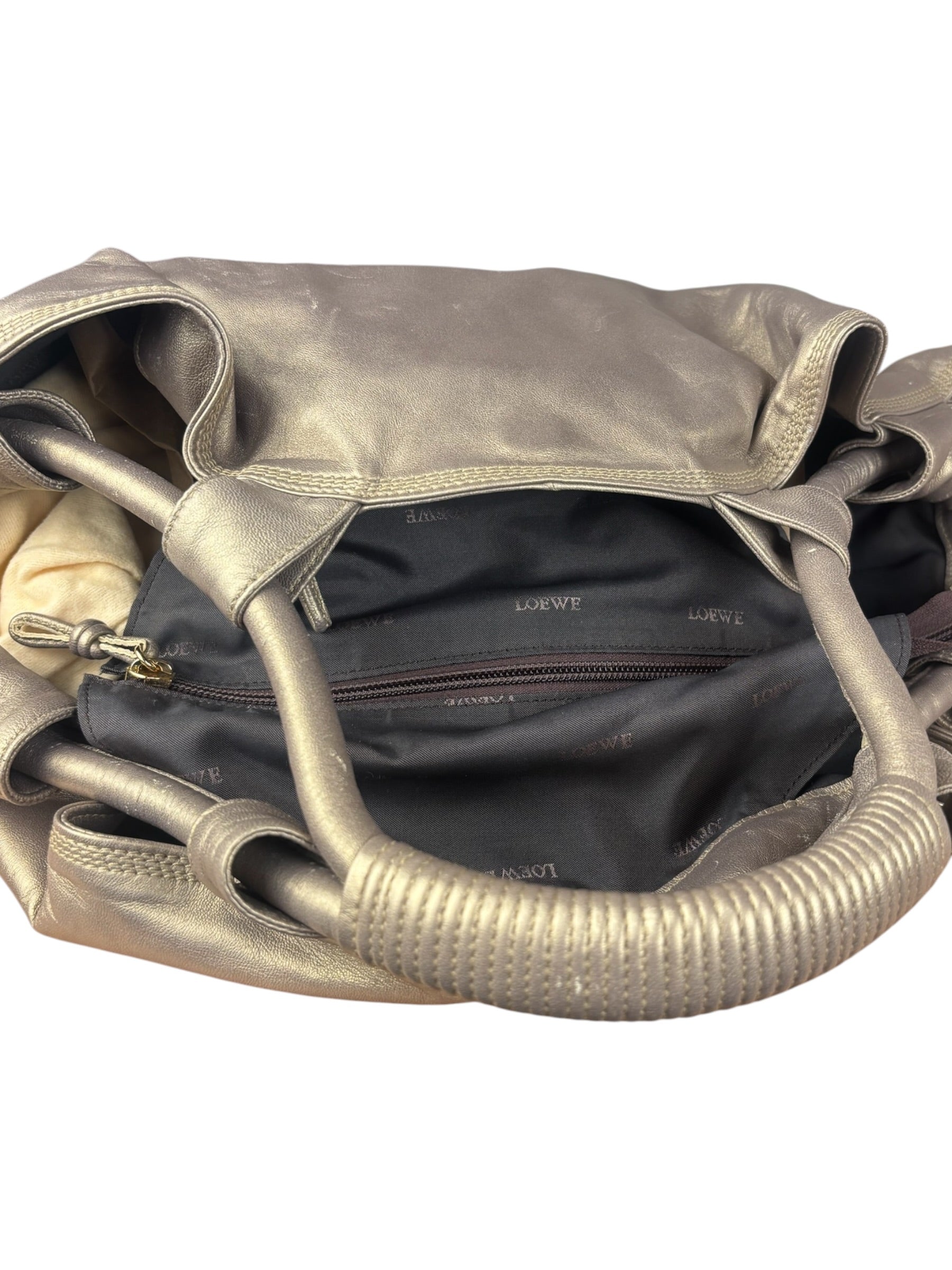 Loewe Metallic Gold Nappa Aire Hand Bag