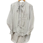 Balenciaga White/Black Striped High/Low Oversized Long Sleeve Shirt