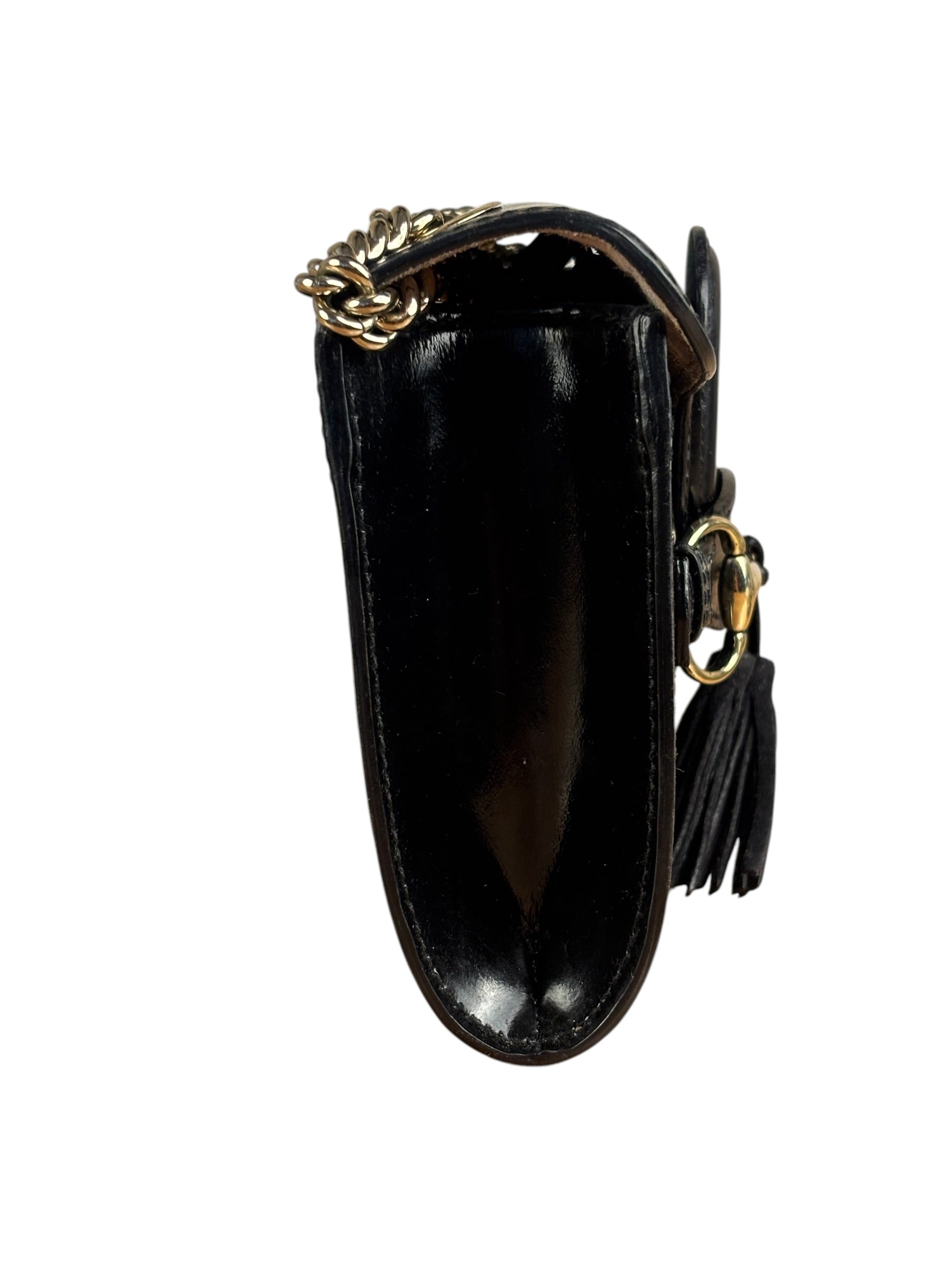 Gucci Black Leather Small Emily Chain Shoulder Bag