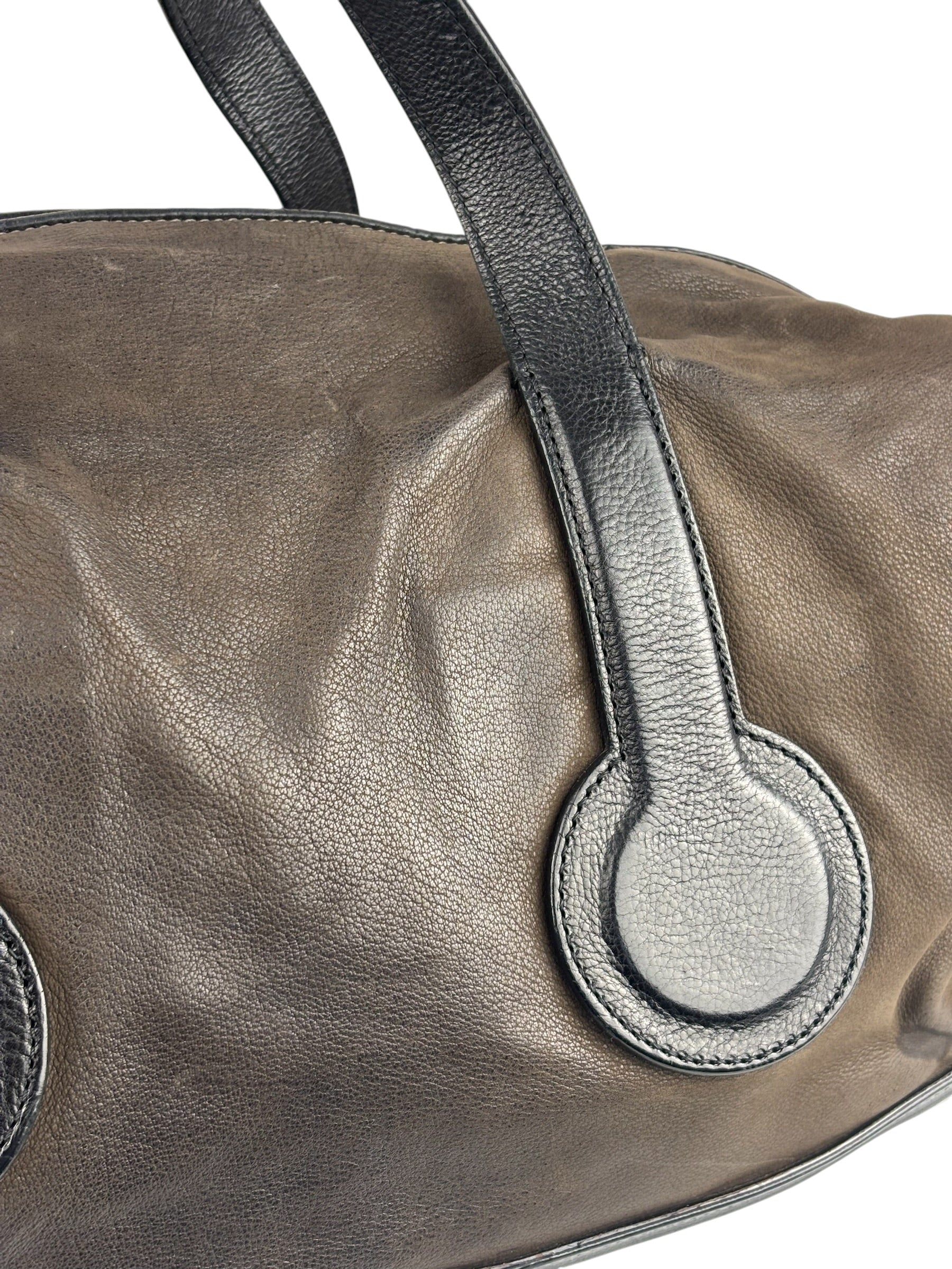 Celine Brown/Black Leather Bowling Bag