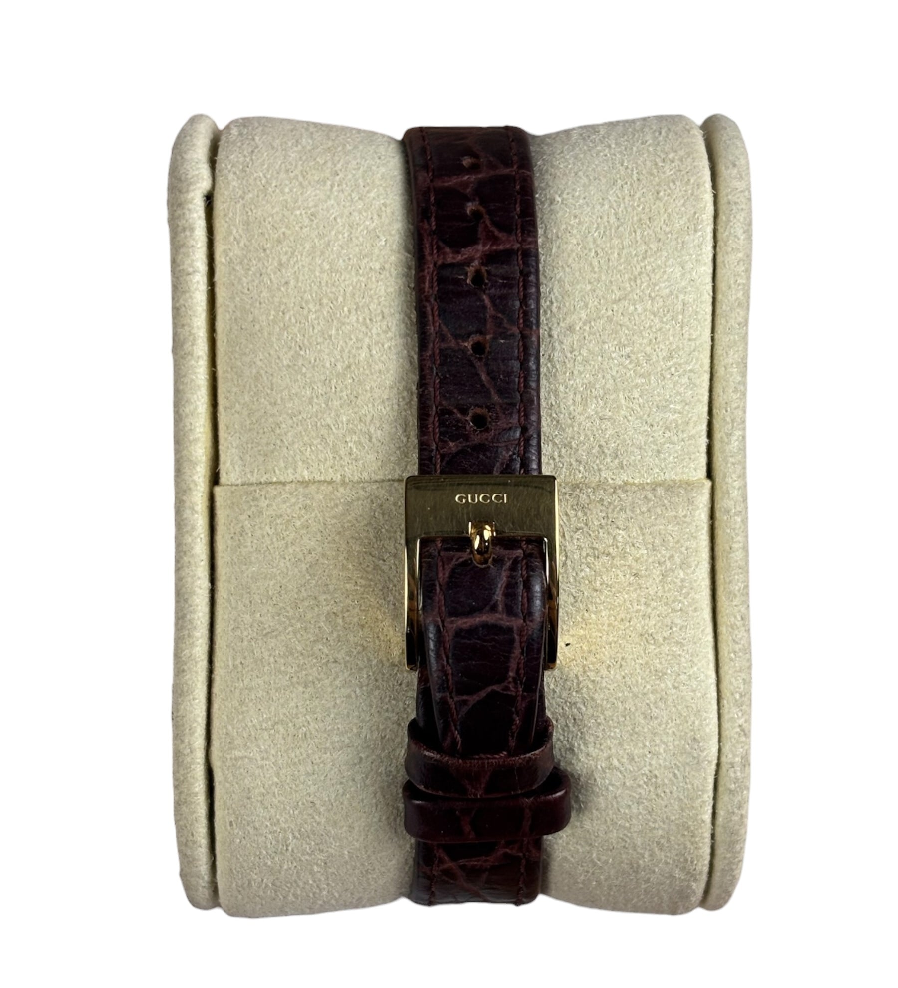 Gucci 6000.2.L Round Roman Dial Leather Band