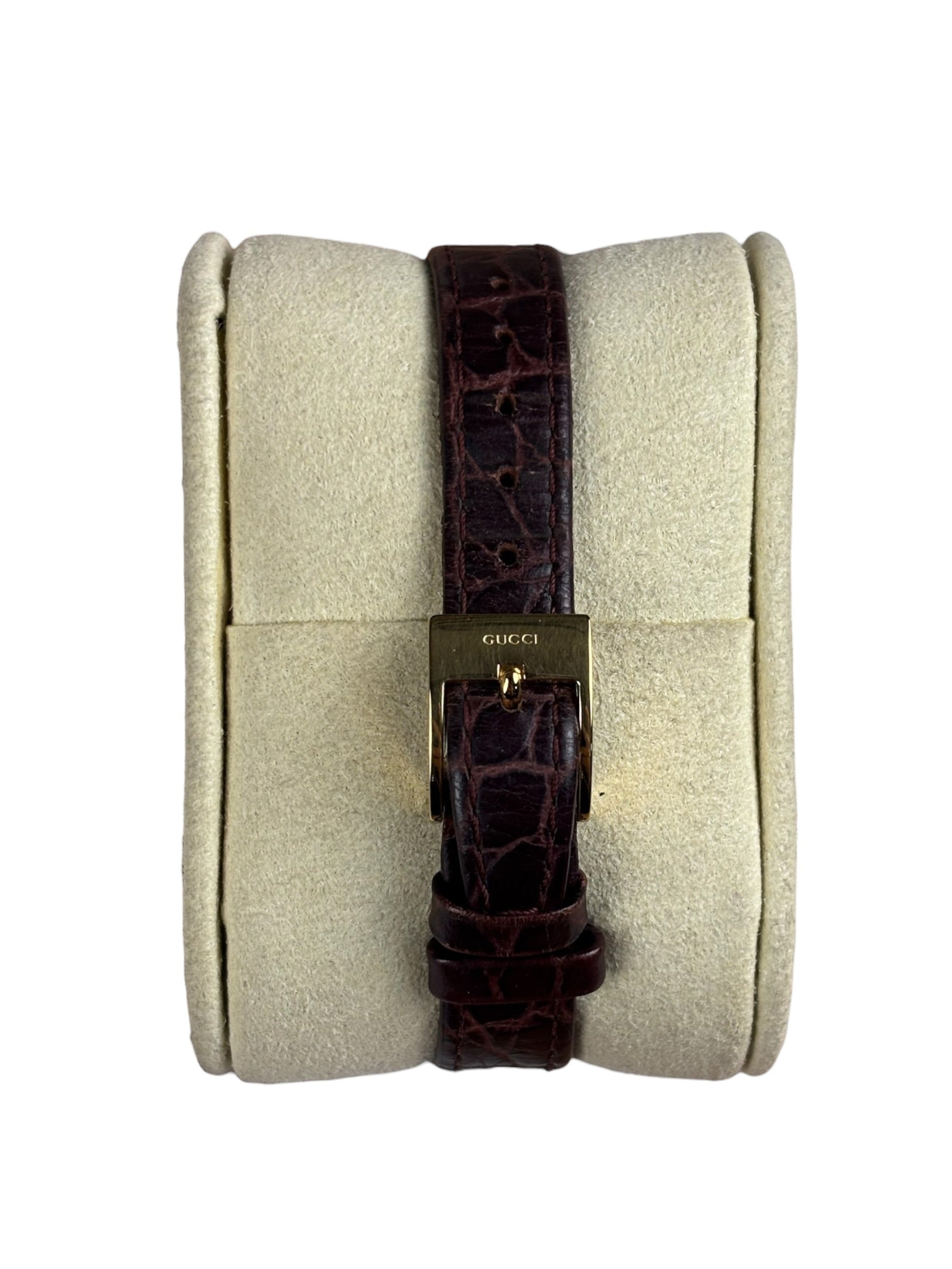 Gucci 6000.2.L Round Roman Dial Leather Band