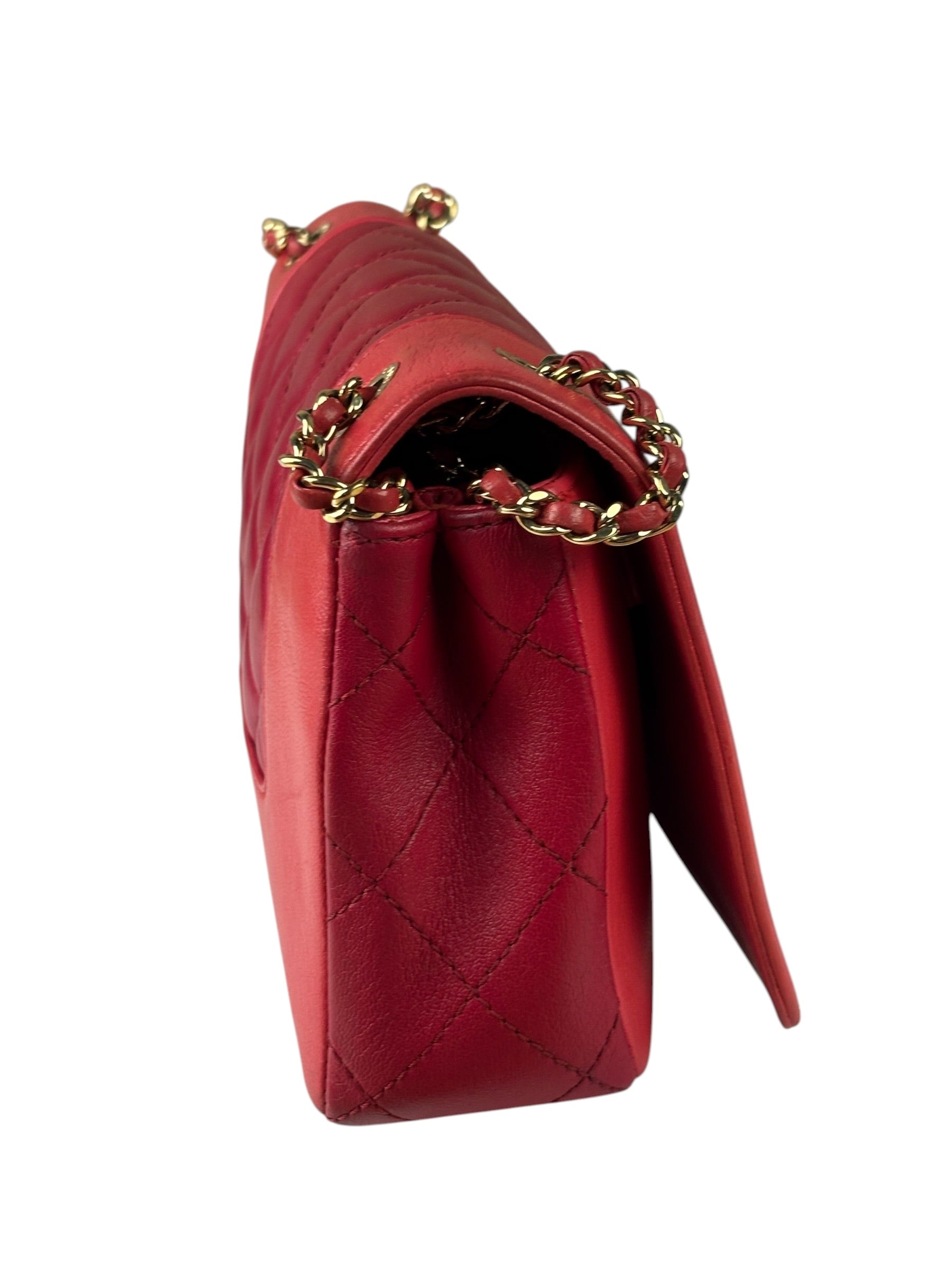 Chanel Pink/Red Quilted Leather Mademoiselle Double Flap Bag 2017