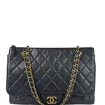 Chanel Vintage Black Quilted Lambskin Shoulder Bag 2010