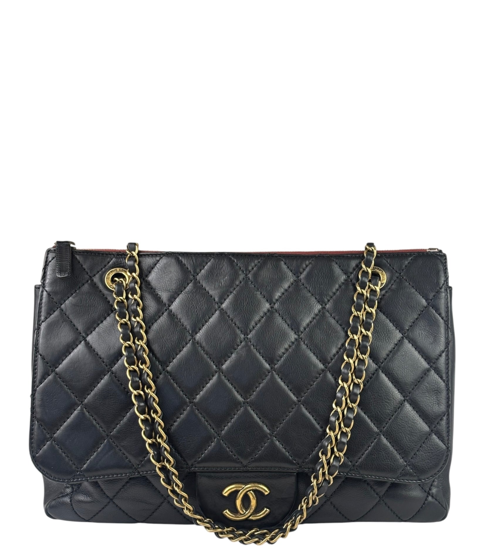 Chanel Vintage Black Quilted Lambskin Shoulder Bag 2010