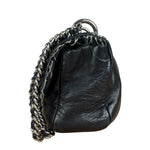 Chanel Black Classic Flap Tweed Shoulder Bag 2010
