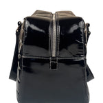 Chanel Black Leather Patent Chocolate Bar Bowler Hand Bag