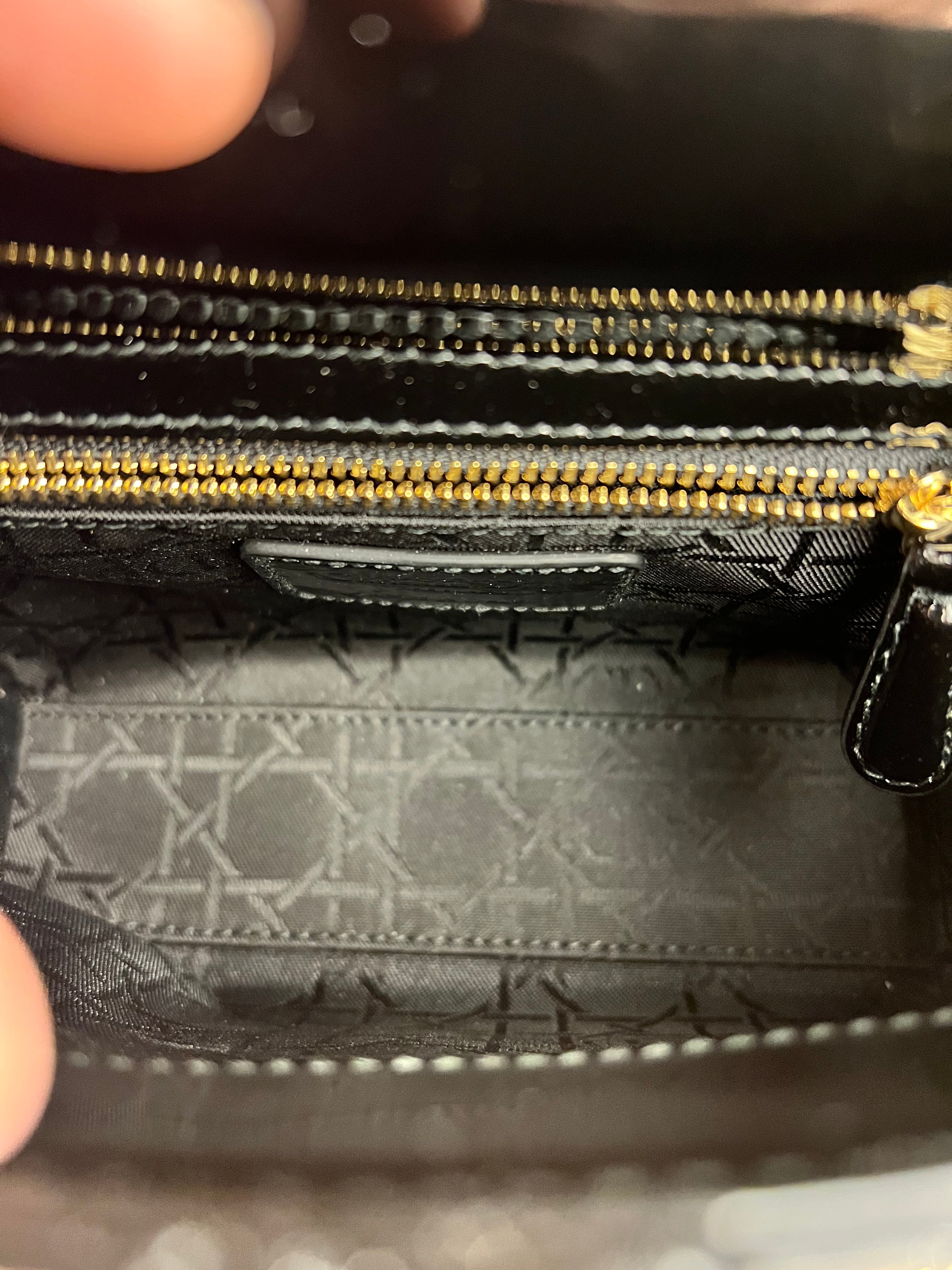 Dior Patent Cannage Mini Lady Dior Black
