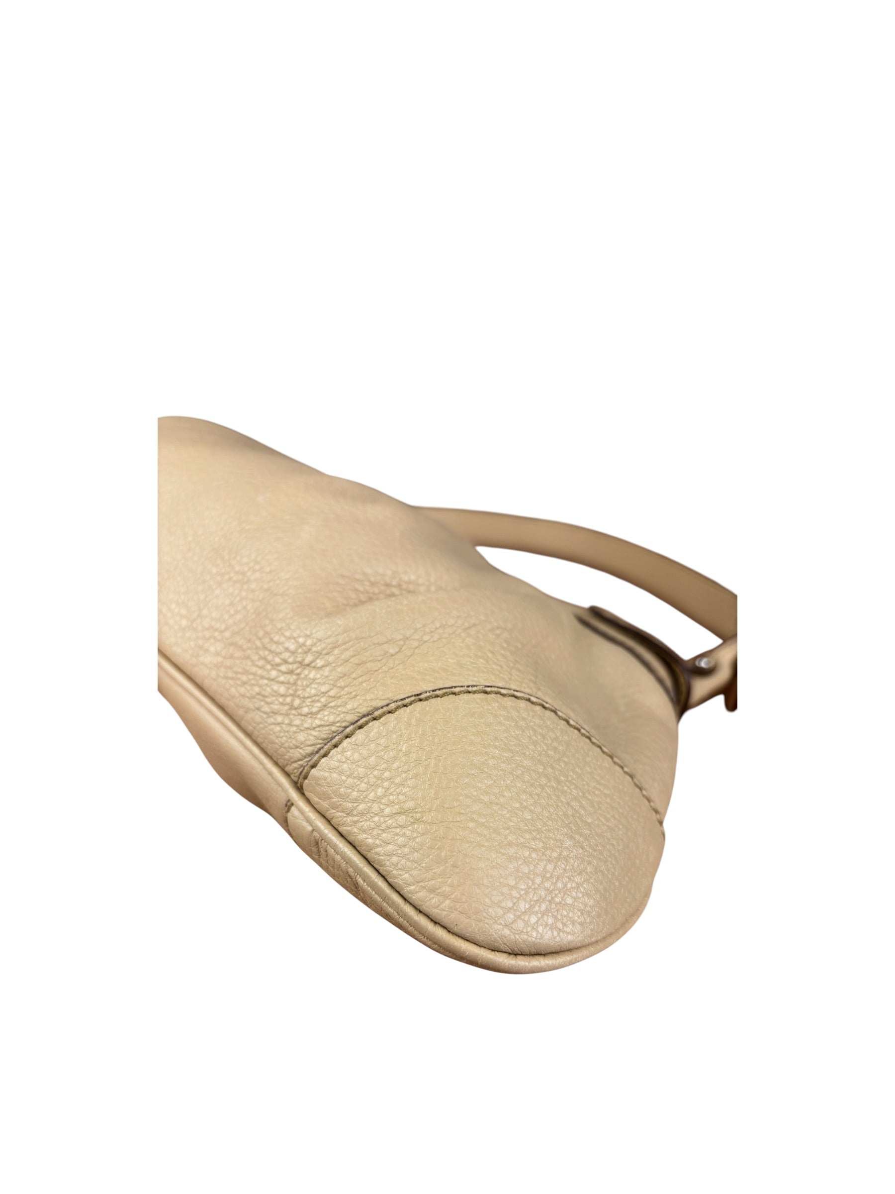 Salvatore Ferragamo Beige Gancini Buckle Shoulder Bag