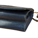 Chanel Black Diamond Stitch Flap CC Bag 1988