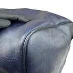 Christian Dior Vintage Navy Coated Canvas Boston Bag