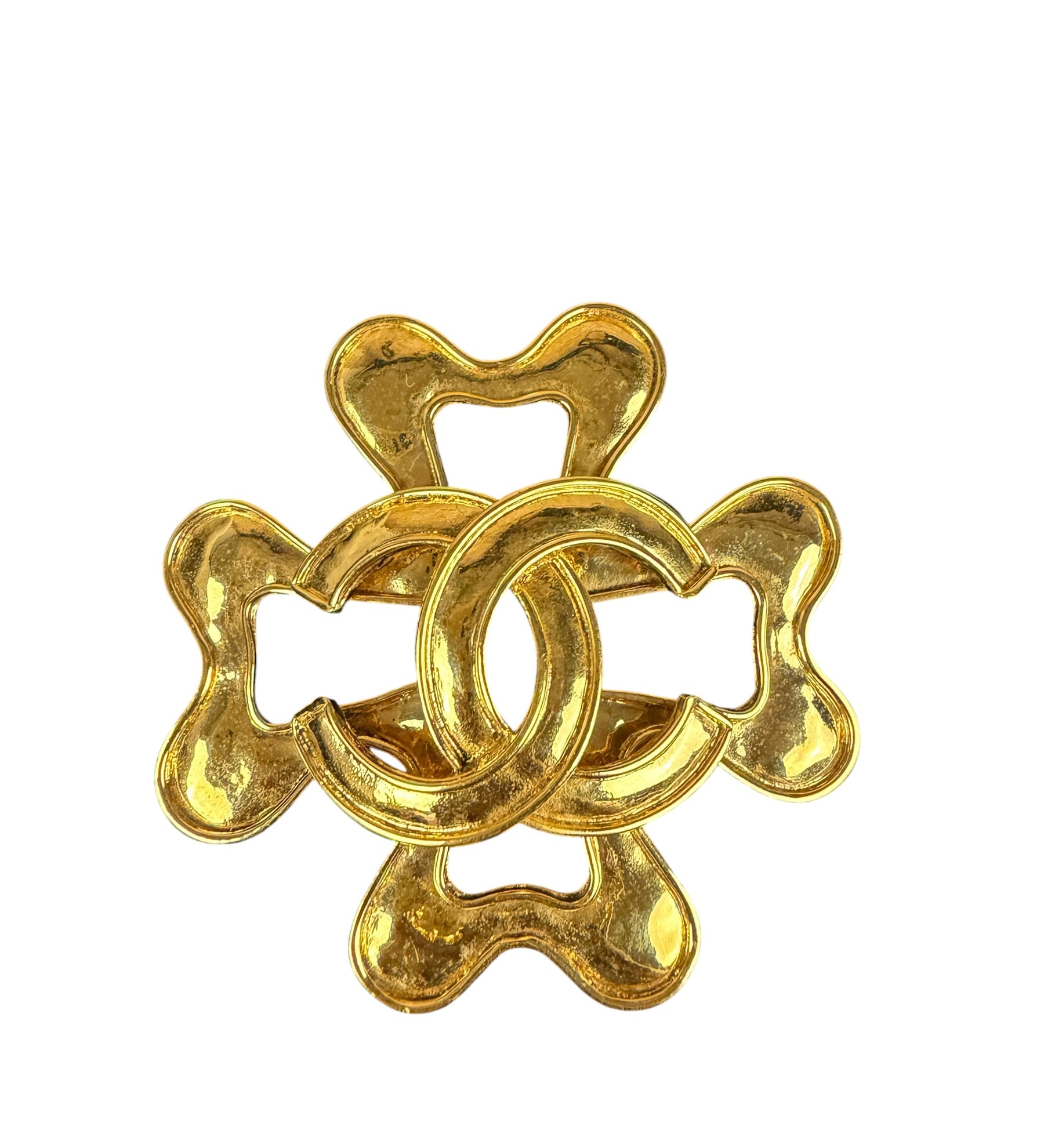 Chanel Vintage Spring Collection Lucky Four-Leaf Clover Brooch 94P 1994