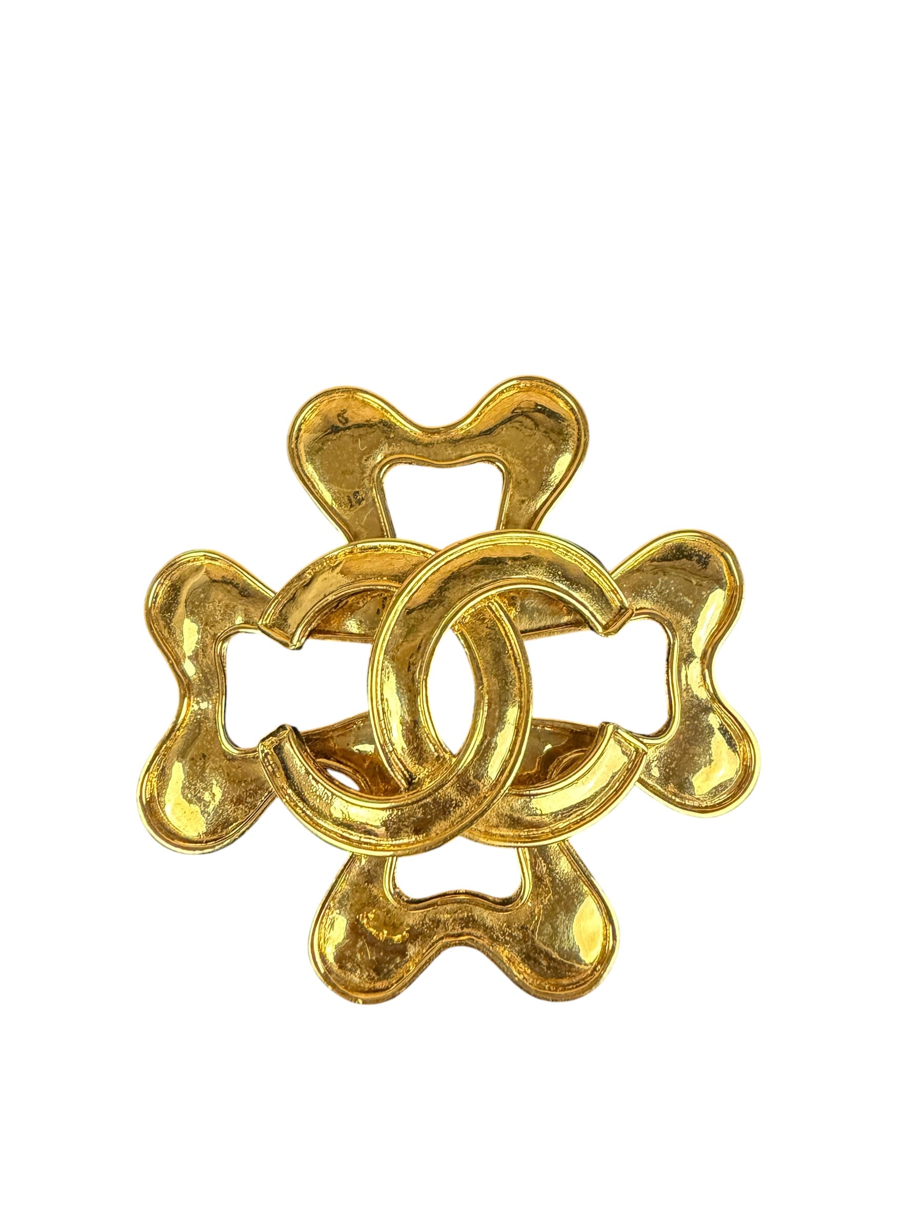 Chanel Vintage Spring Collection Lucky Four-Leaf Clover Brooch 94P 1994
