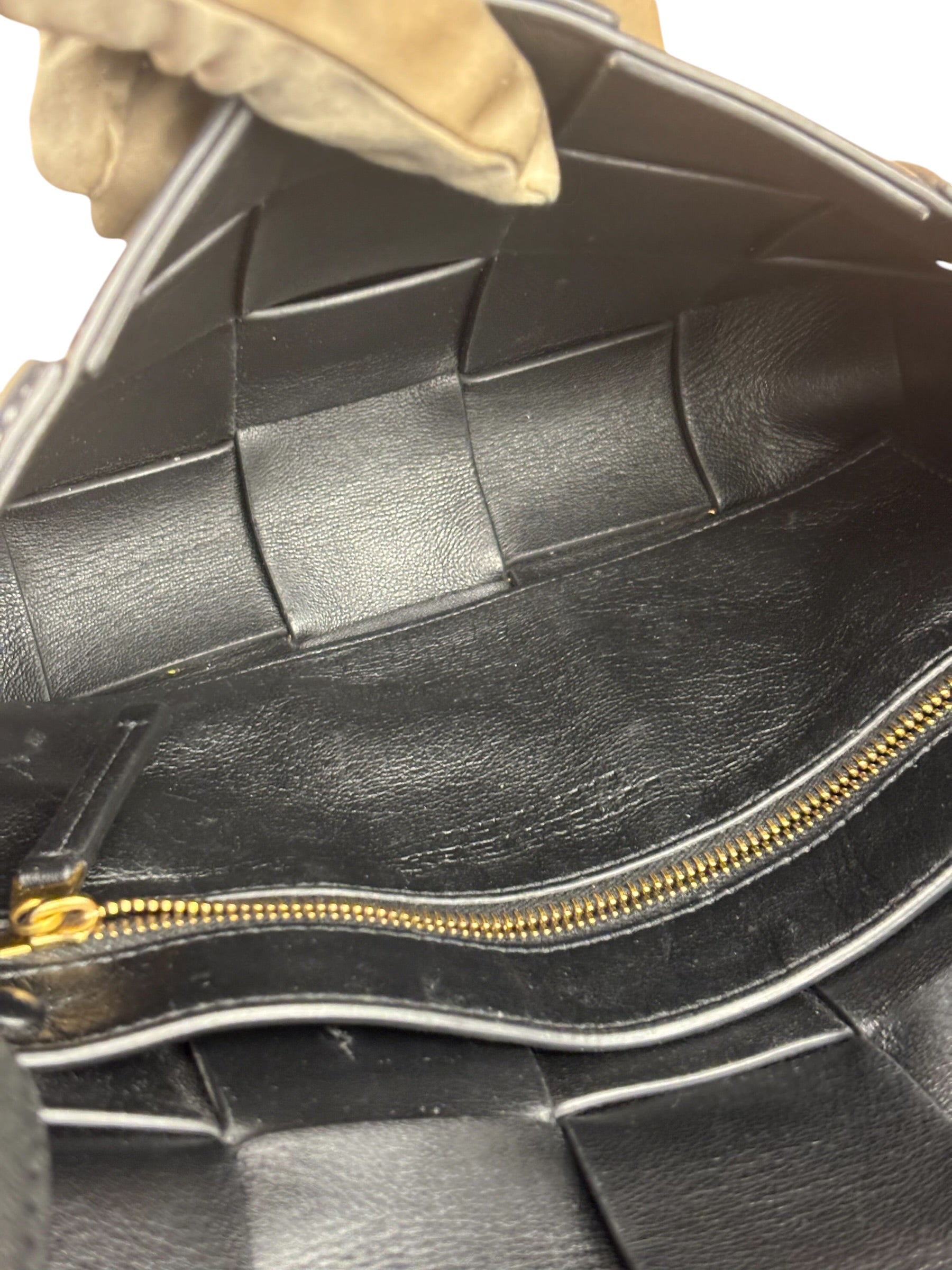 Bottega Veneta Black Leather Maxi Intrecciato Cassette Flap Bag