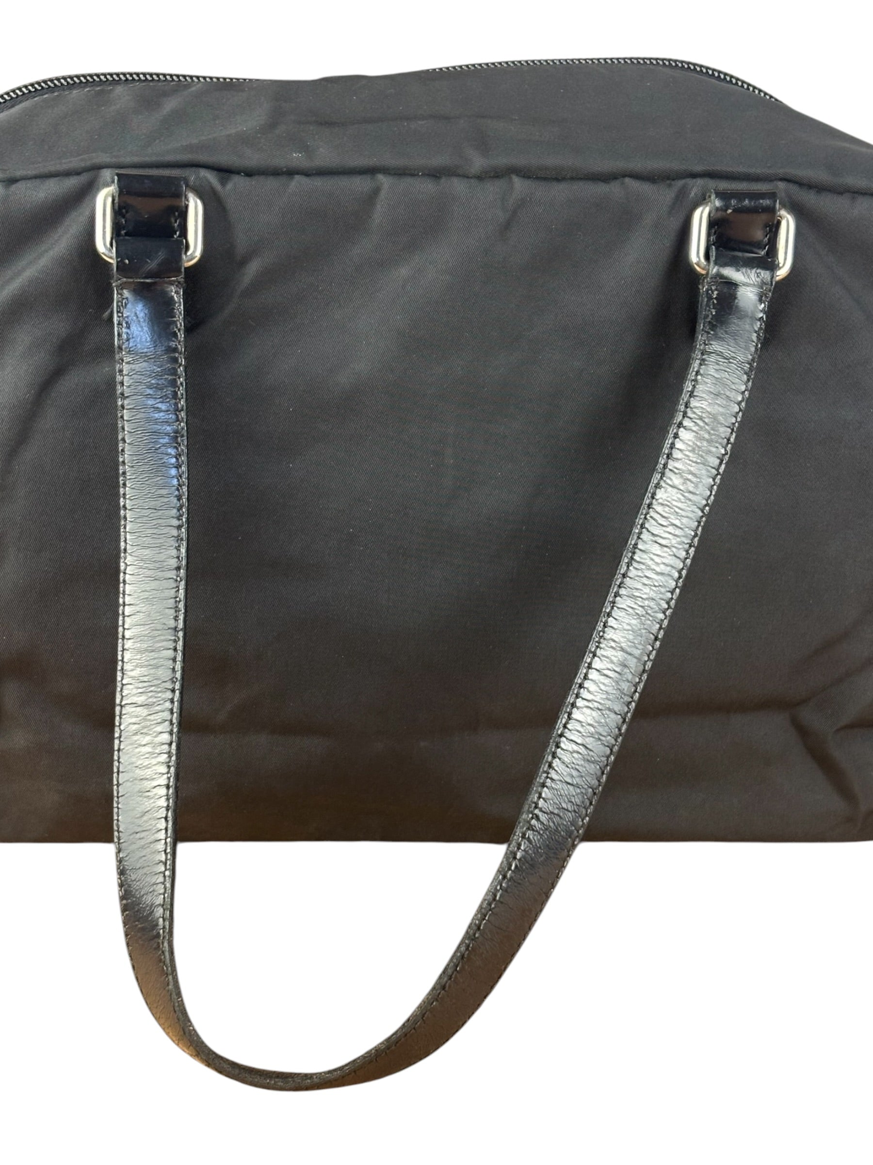 Prada Vintage Black Nylon/Patent Shoulder Bag