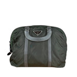 Prada Vintage Green Nylon Top Handle Bowler Bag