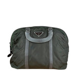 Prada Vintage Green Nylon Top Handle Bowler Bag