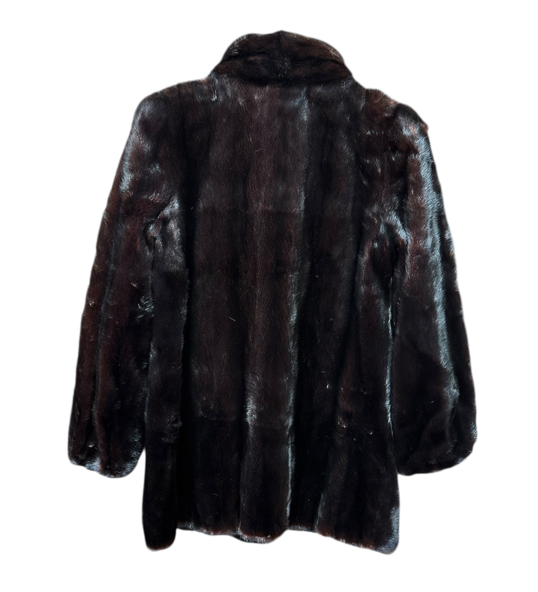 Saga Mink Vintage Darkest Brown Mink Fur Long Coat