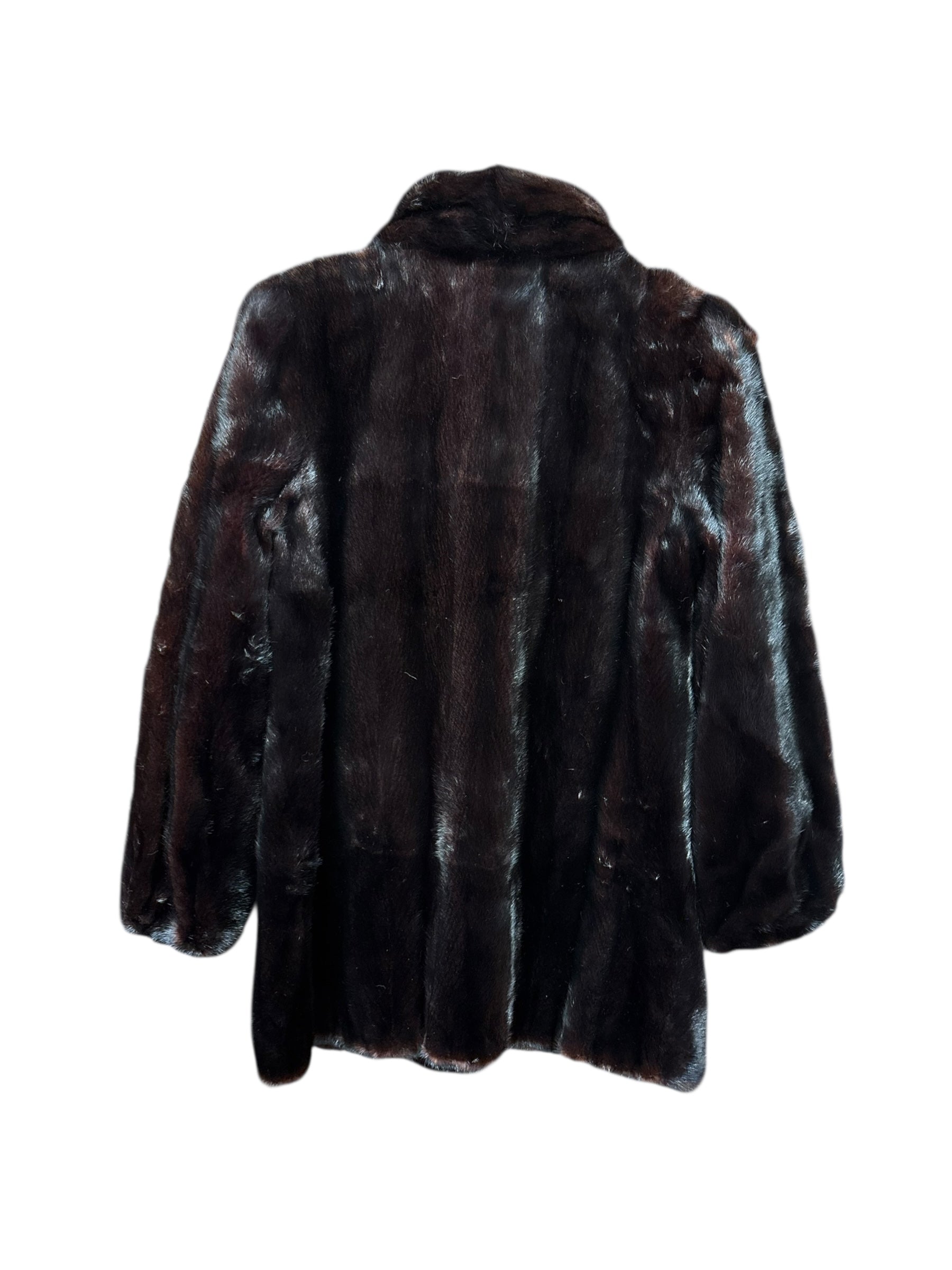 Saga Mink Vintage Darkest Brown Mink Fur Long Coat