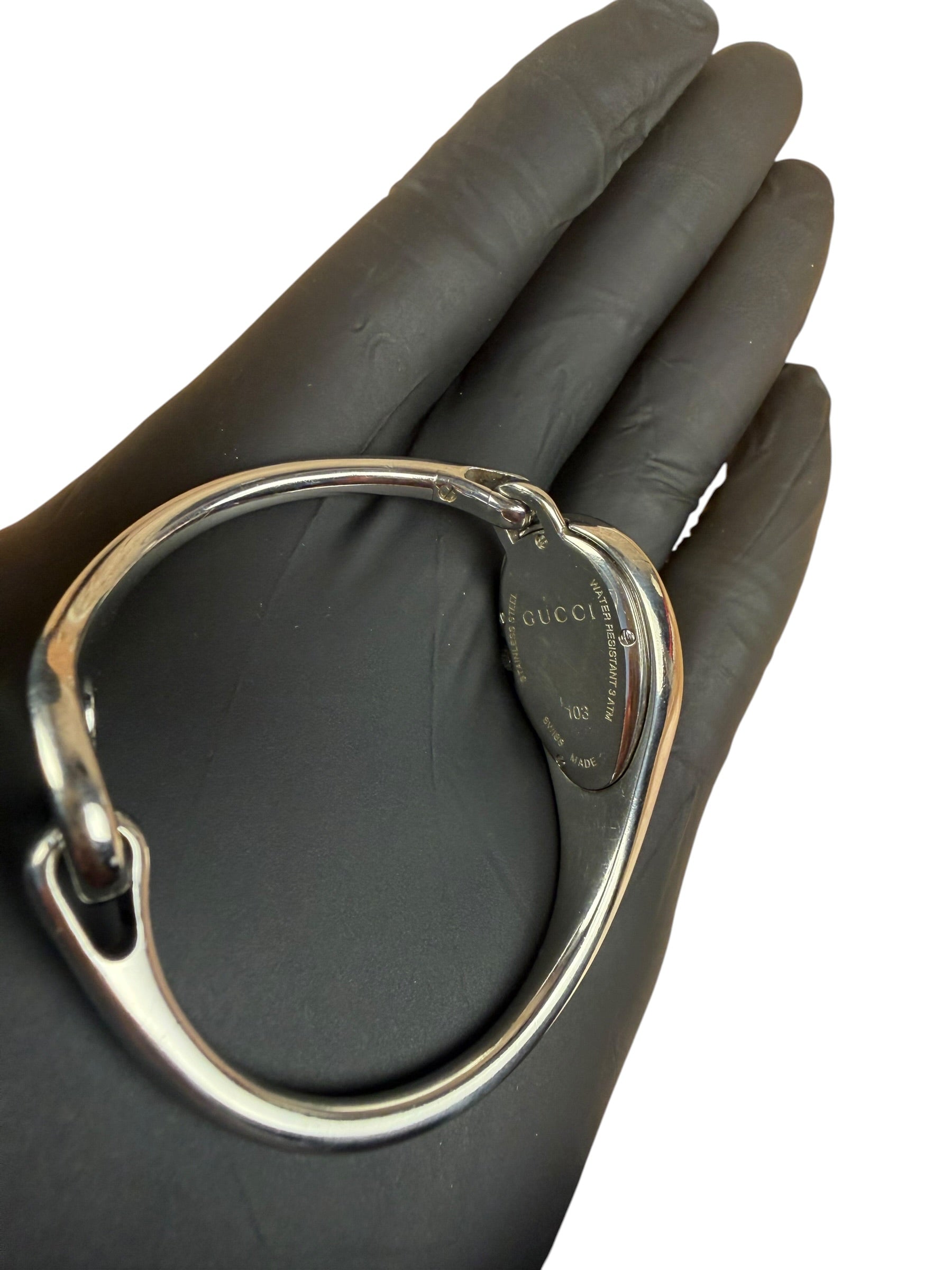 Gucci 103 Silver Dial Horsebit Bangle Watch