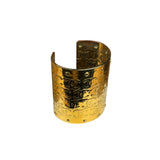 Chanel Vintage Gold CC Print Cuff Bracelet