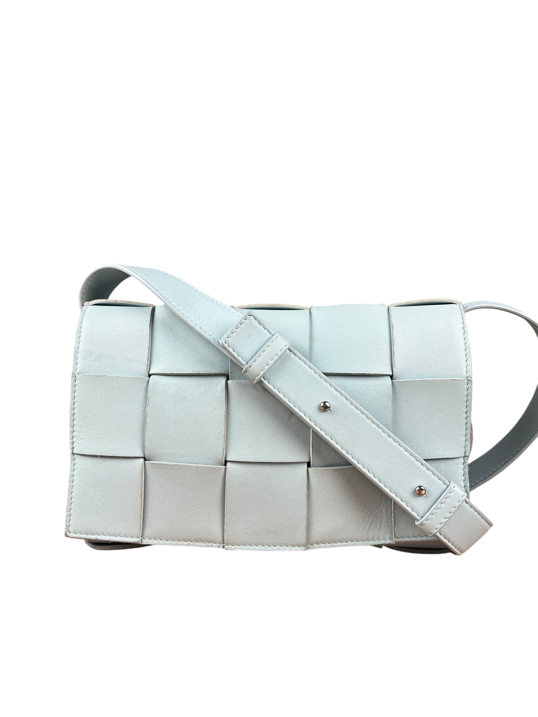 Bottega Veneta Intercciato Cassette Glacier Crossbody