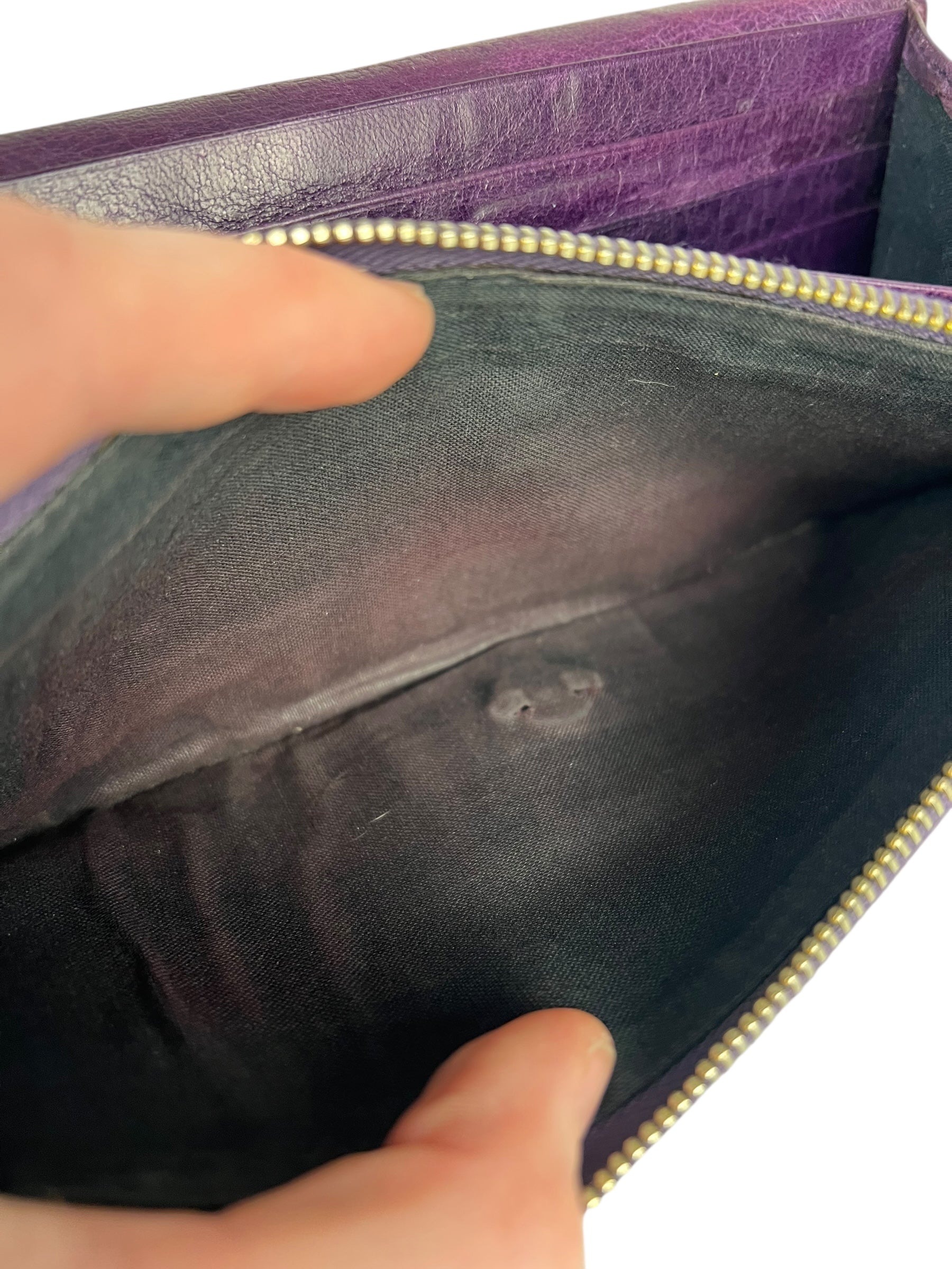 Balenciaga Purple Moto Flap Wallet