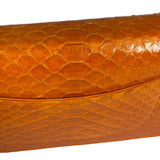 Chanel Orange Pythonskin Flap Wallet On Chain 2013