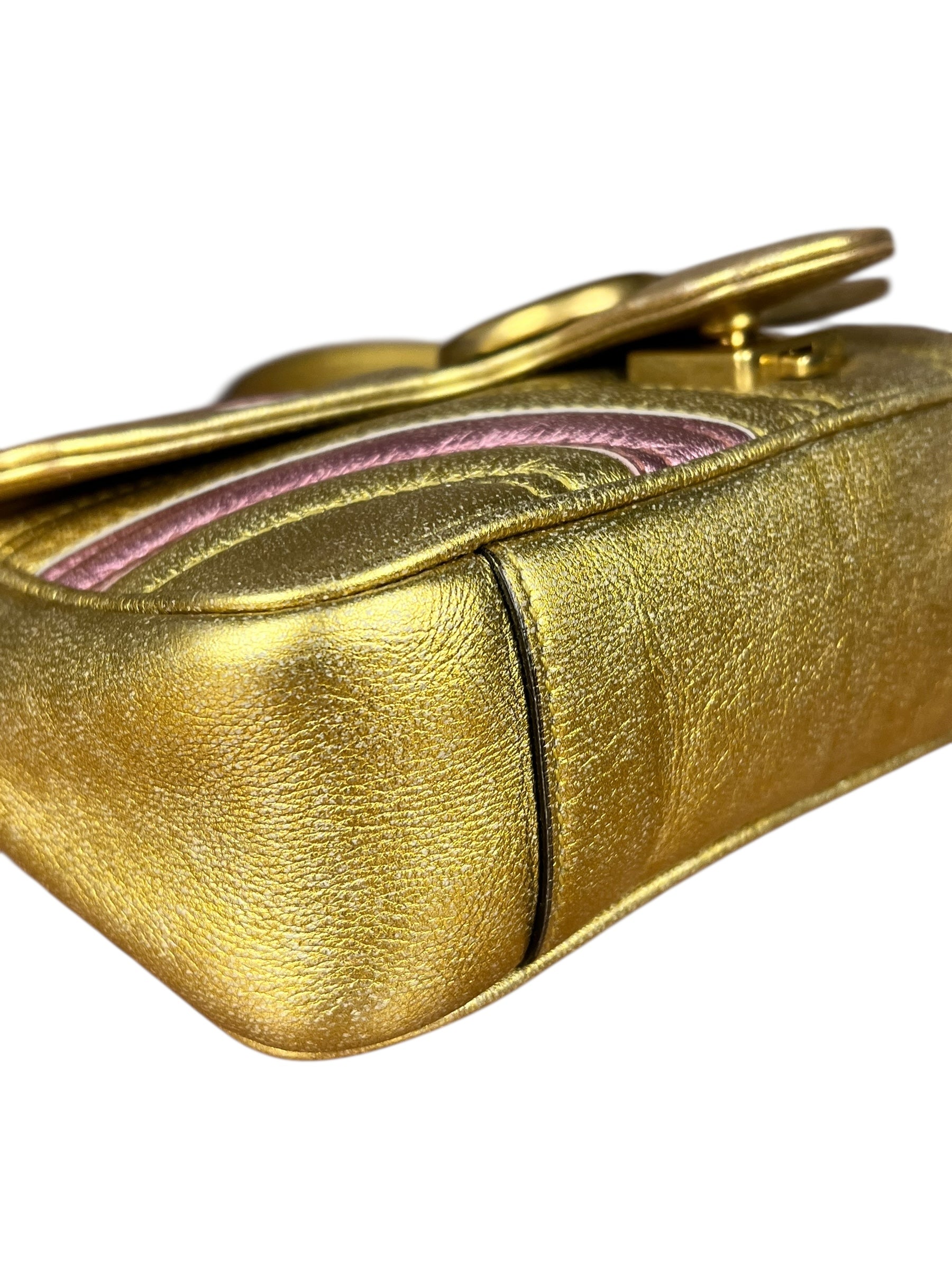 Gucci GG Metallic Marmont S Flap Bag