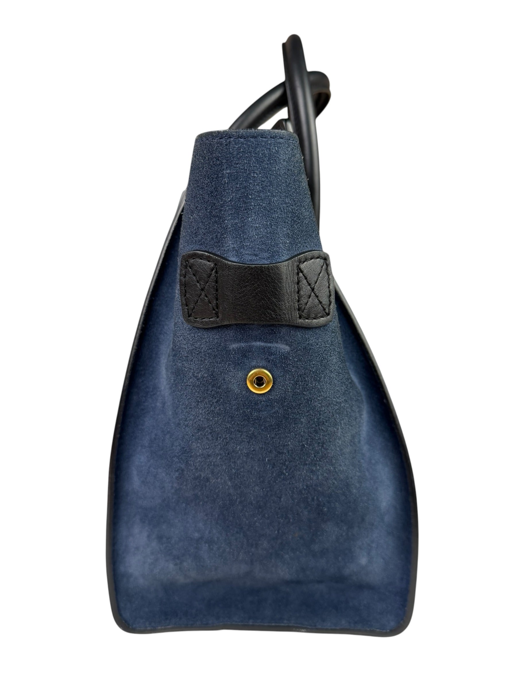 Celine Calfskin Leather/Suede Tri-Color Luggage Tote Bag