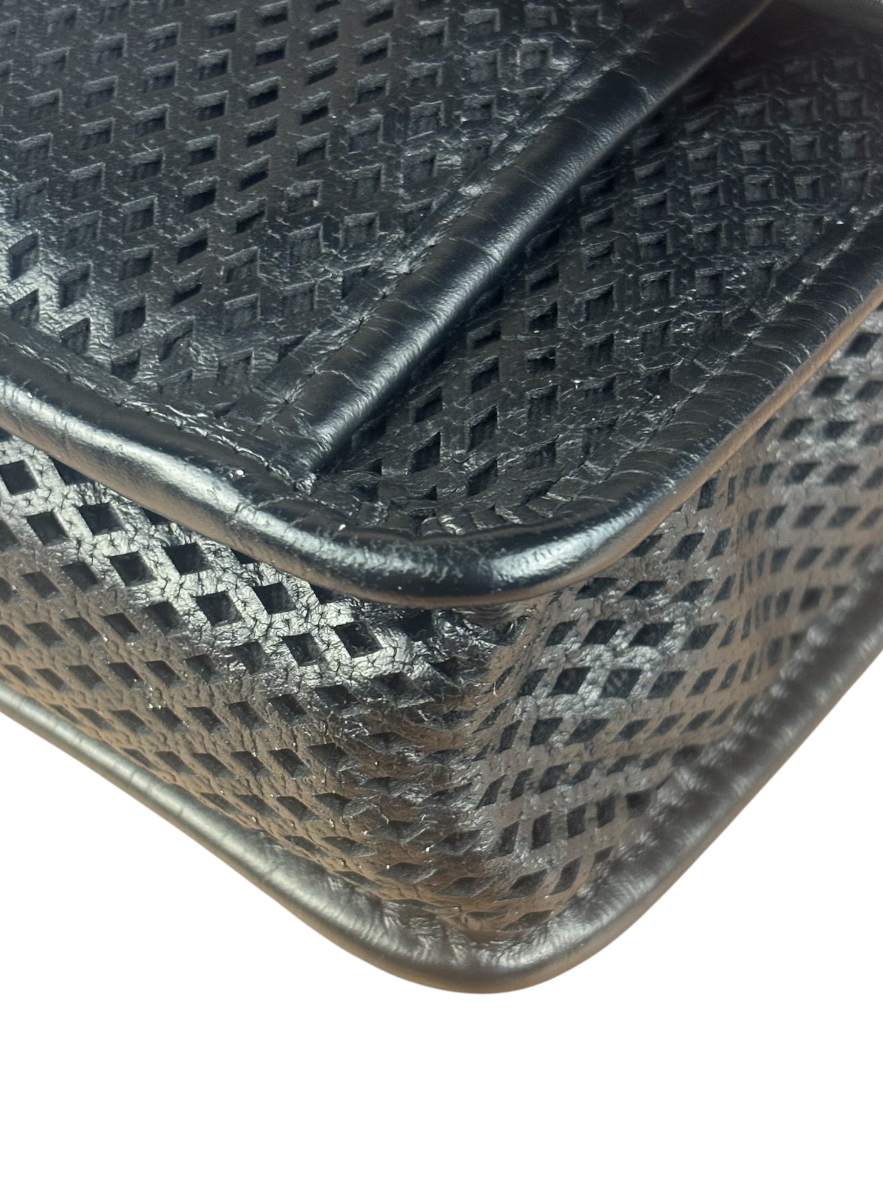 Chanel Black Perforated Leather Up in the Air Flap Bag 2012