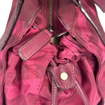 Burberry Plum Nylon/Leather Trim Nova Check Buckleigh Packable Tote