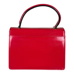 Versace Vintage Red Leather Top Handle Bag
