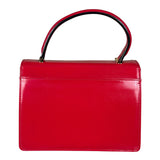 Versace Vintage Red Leather Top Handle Bag