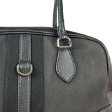 Prada Vintage Black Canvas Leather Trim Bowler Shoulder Bag
