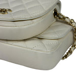 Chanel White Quilted Leather Side-Packs Dual Shoulder Bag 2019