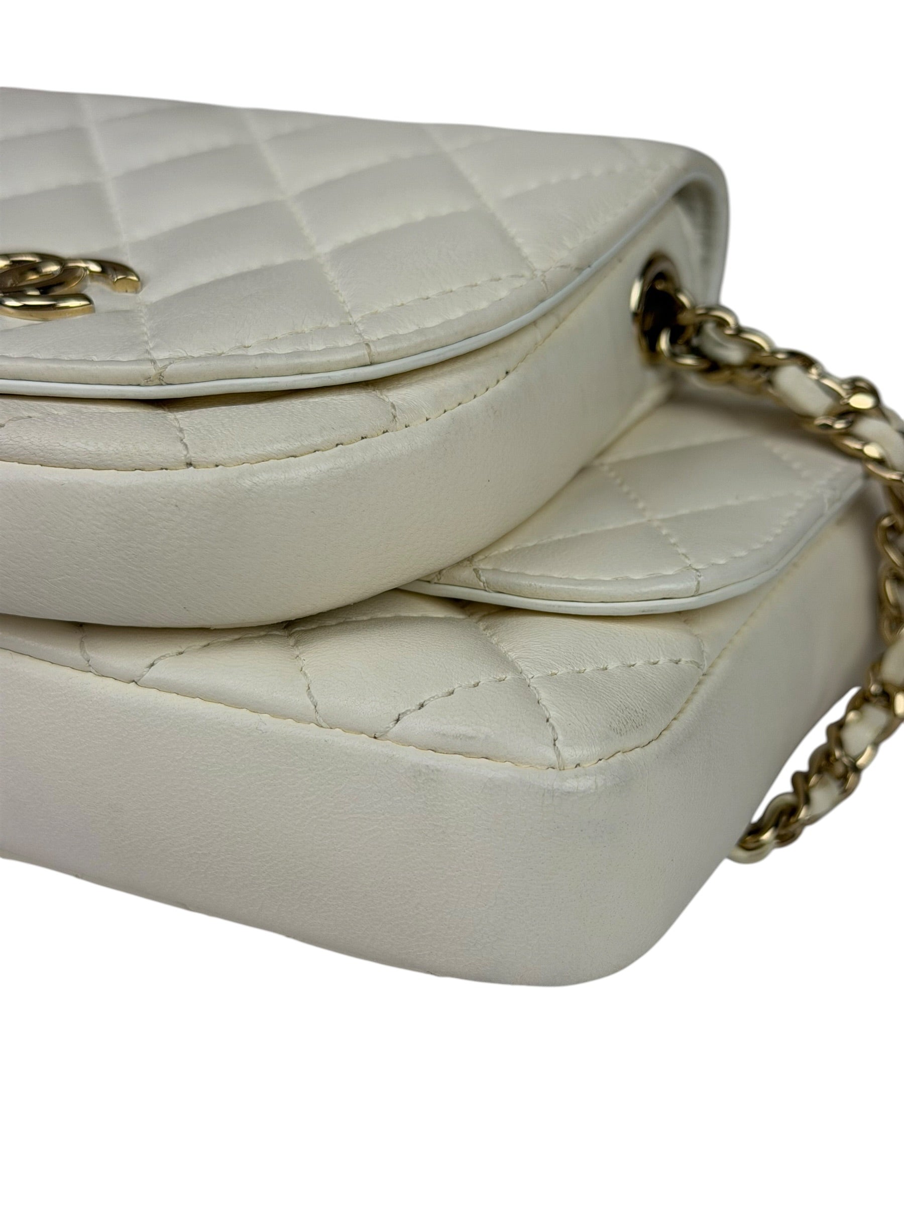 Chanel White Quilted Leather Side-Packs Dual Shoulder Bag 2019