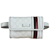Gucci GG White Coated Canvas Sherry Line Belt Bag