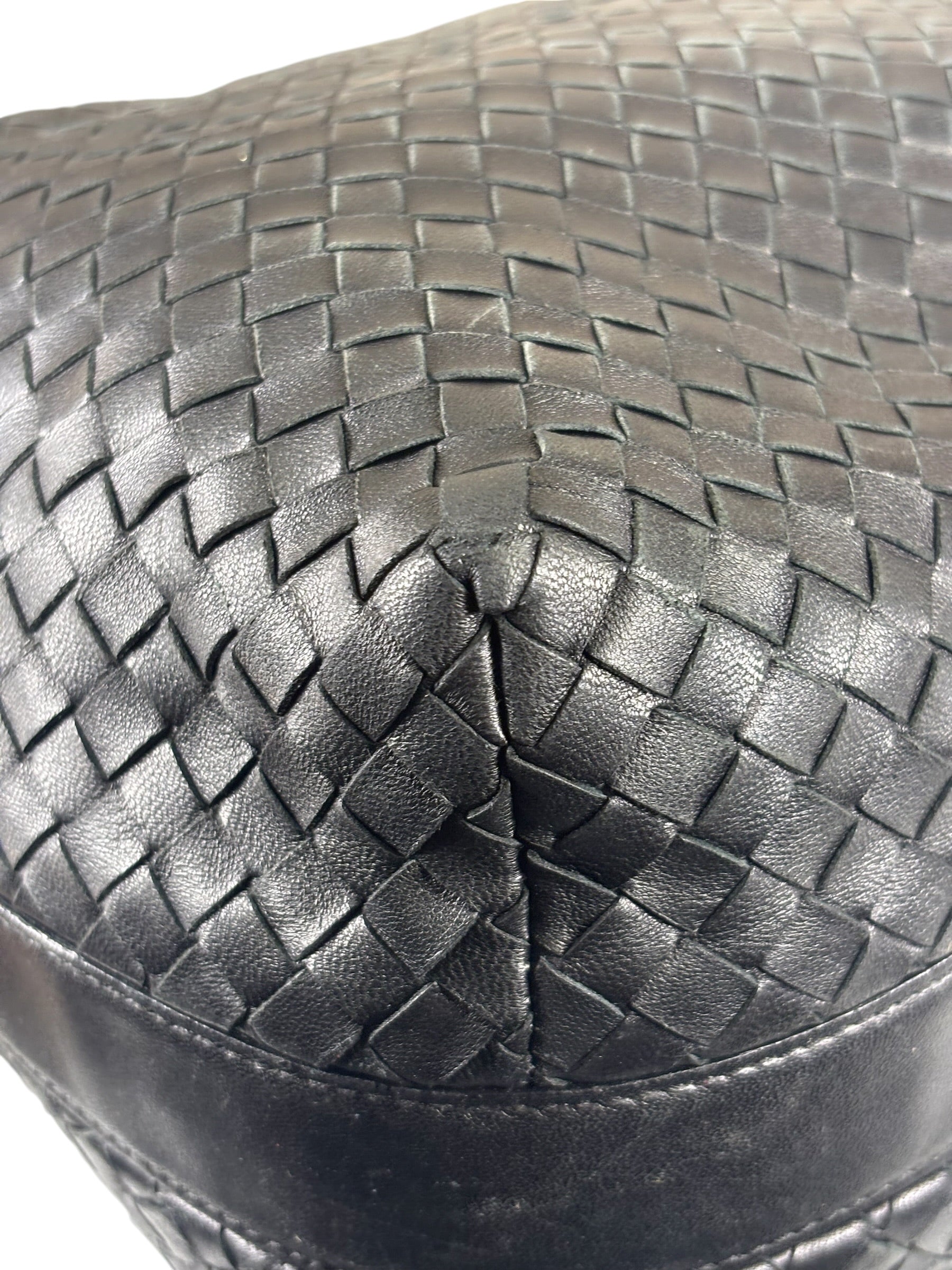 Bottega Veneta Black Intrecciato Woven Hobo Bag