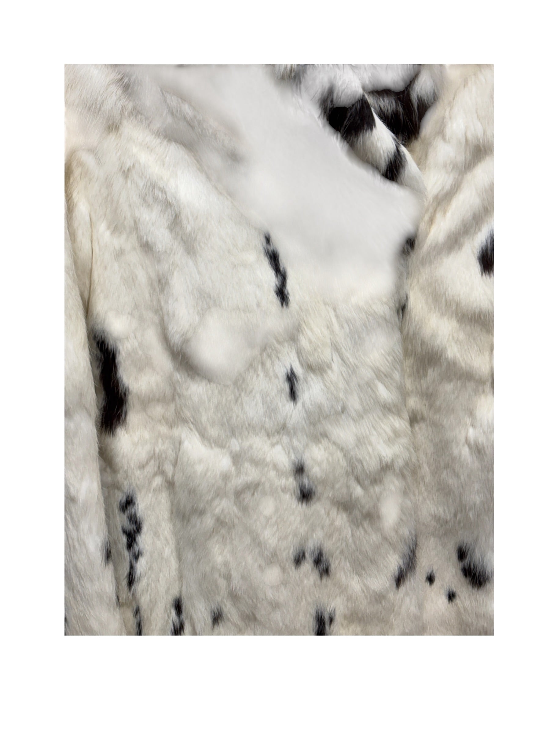 Vintage Cream/Brown Rabbit Fur Coat